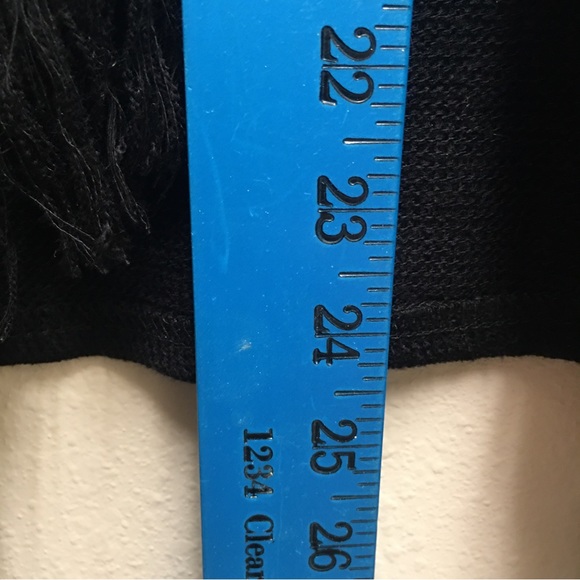 Canyon River Blues Sweater Black Open Front Cardigan Fringe Size Medium NWT - Picture 8 of 9